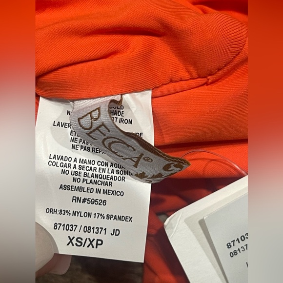 🍑🌴BECCA Women's Color Peach One Piece Swimsuit Size XS NWT🍑🌴 - Picture 12 of 12